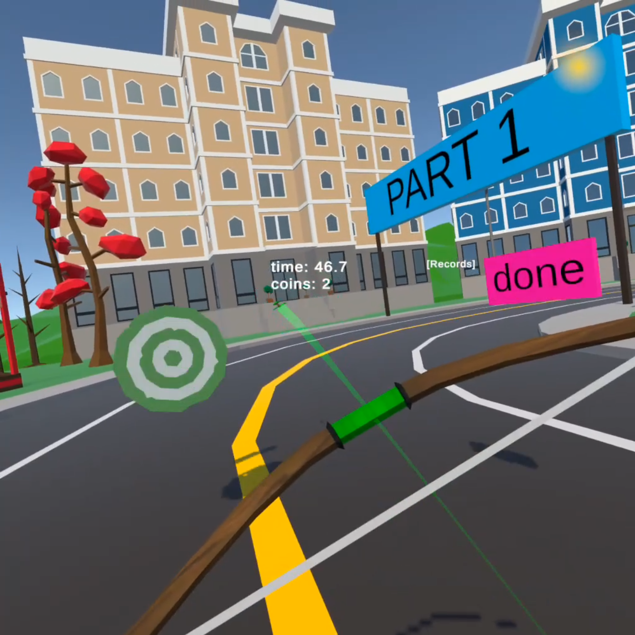 Image 3: interaction bow with green arrow trails
